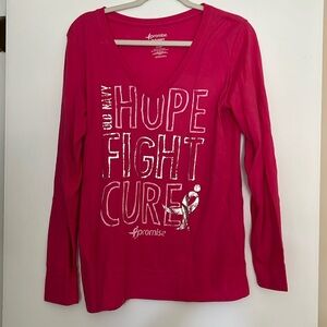 Old Navy Hot Pink Breast Cancer Shirt size large